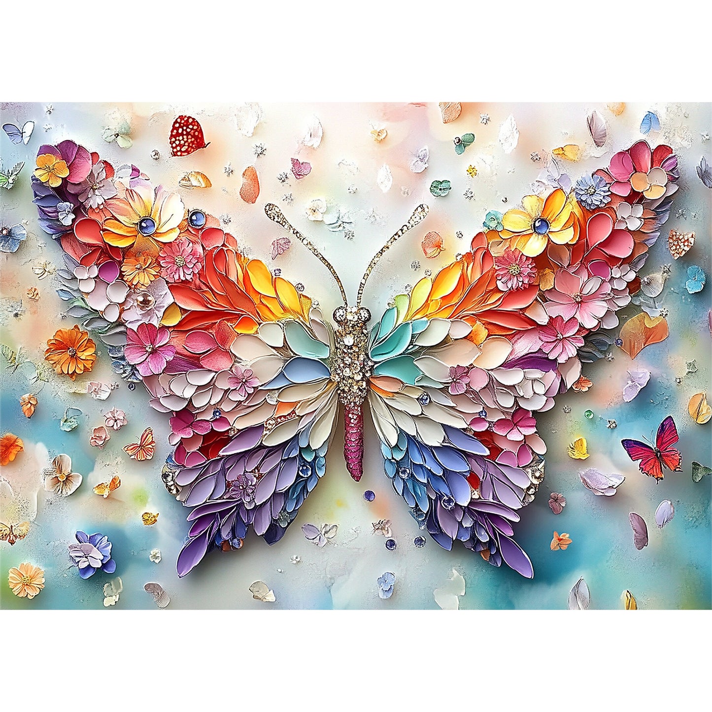 Puzzles Yunlus pour adultes 1000 pièces Impossible Difficile Défi Puzzles pour adultes Puzzles 1000 pièces Puzzle Ailes florales de papillon 1000 pièces 28 x 20 pouces