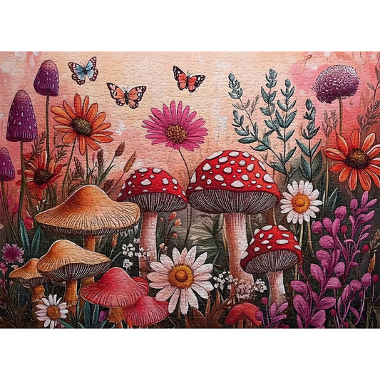 Yunlus Jigsaw Puzzles for Adults 1000 Pieces Impossible Hard Difficult Challenging Puzzles for Teens 1000pc Puzzles Whimsical Garden Flowers Mushroom Plant Jigsaw Puzzle 1000 Piece 28 x 20 inch