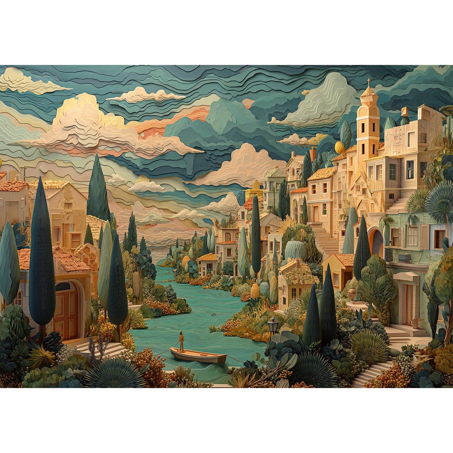 Jigsaw Puzzles for Adults 1000 Pieces Impossible Hard Difficult Challenging Puzzles for Adults 1000pc Puzzles A Peaceful Town Jigsaw Puzzle 1000 Pieces 28 x 20 inch