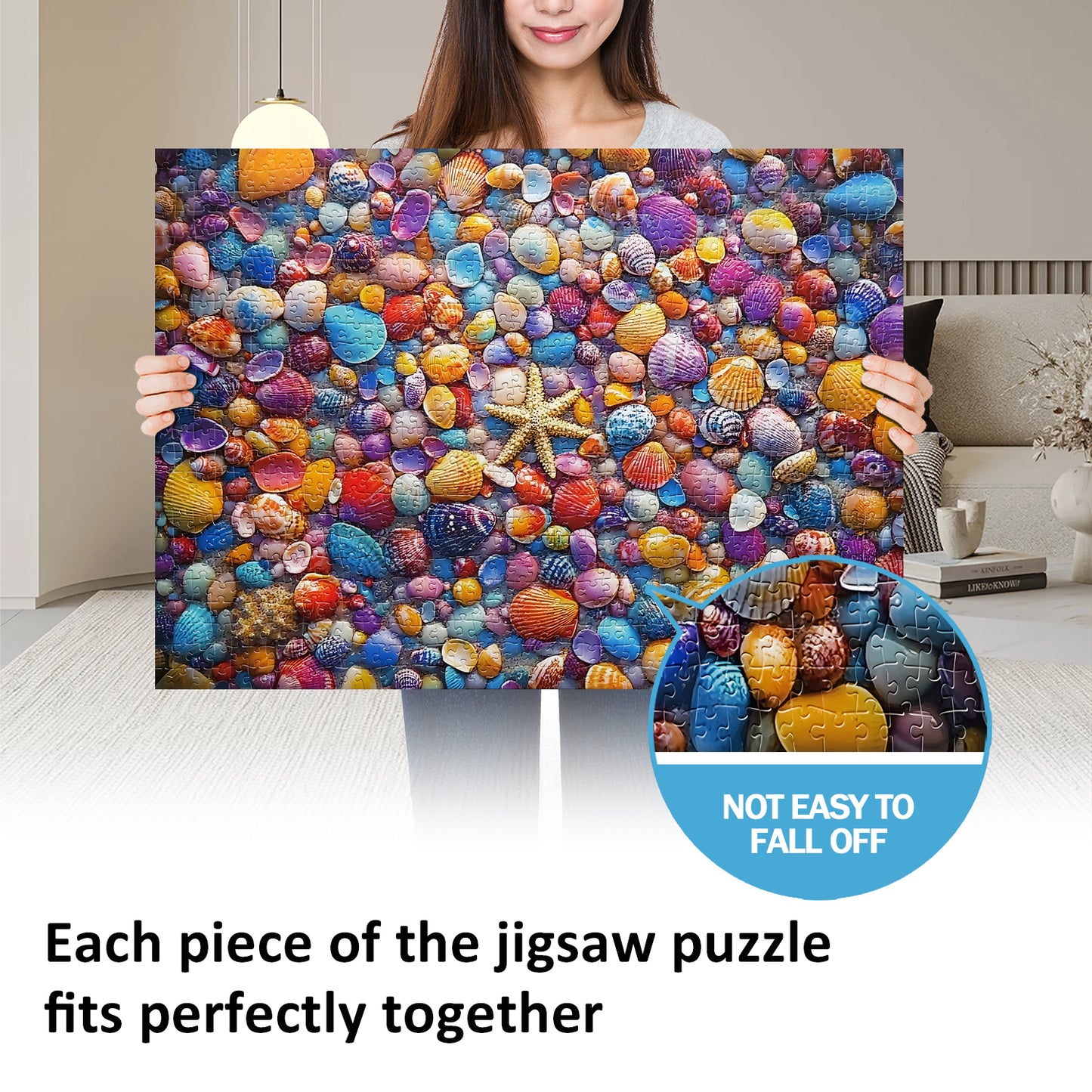 Yunlus Jigsaw Puzzles for Adults 1000 Pieces Impossible Hard Difficult Challenging Puzzles for Adults 1000pc Puzzles Beach Colourful Shell Jigsaw Puzzle 1000 Pieces 28 x 20 inch