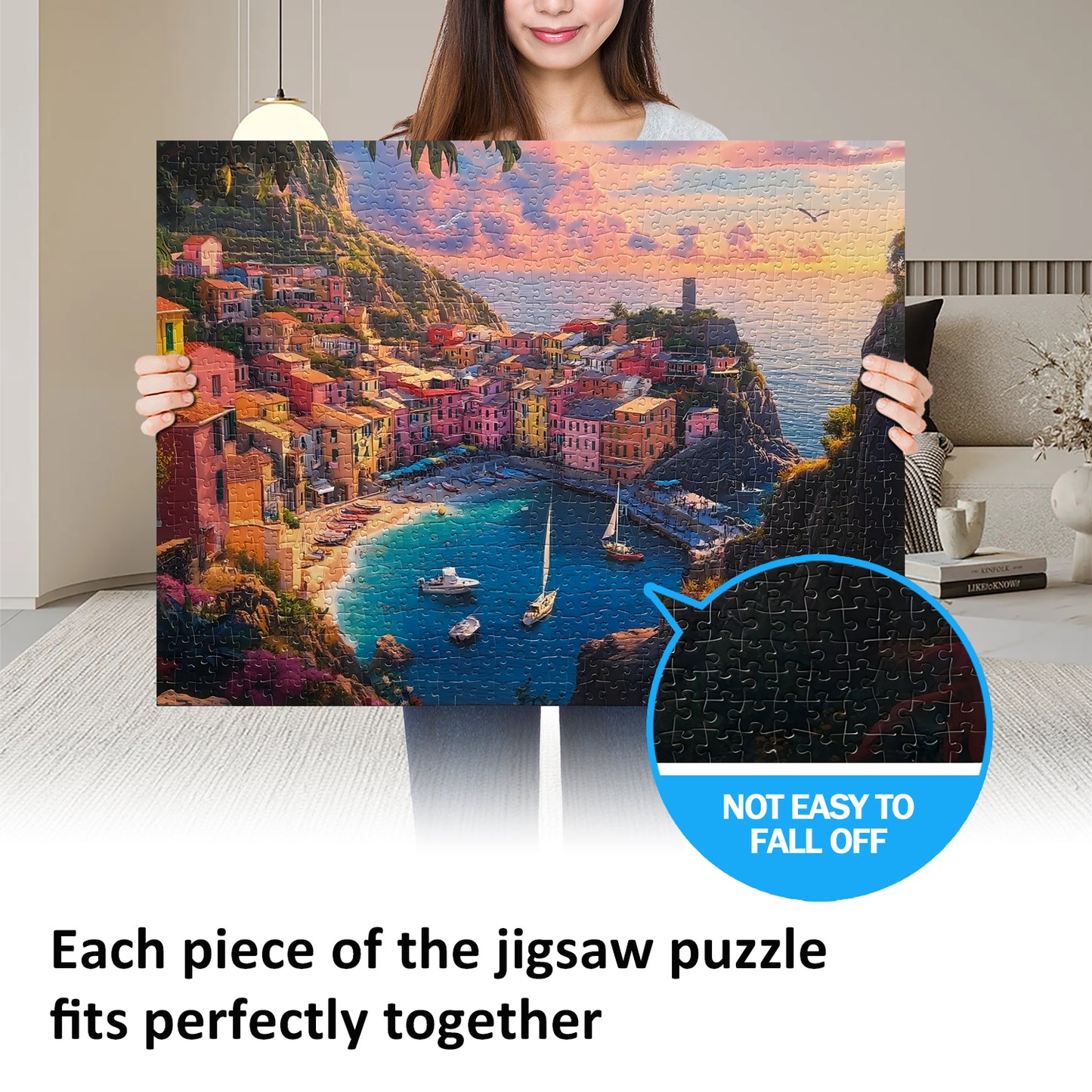 Yunlus Jigsaw Puzzles for Adults 1000 Pieces Impossible Hard Difficult Challenging Puzzles for Adults Coastal Serenity Harbo Jigsaw Puzzle 1000 Pieces Nature 1000pc Puzzles 28 x 20 inch