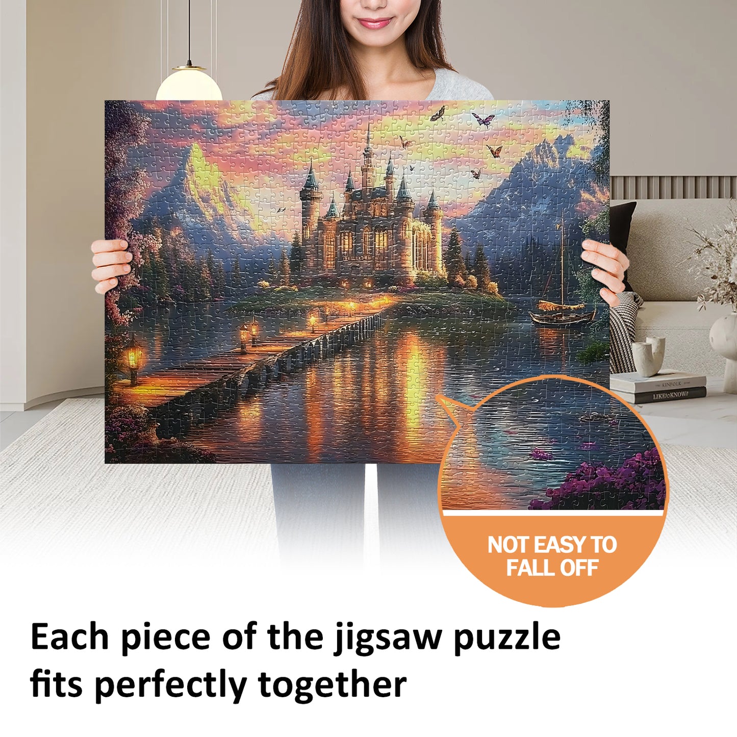 Jigsaw Puzzles for Adults 1000 Pieces Impossible Hard Difficult Challenging Puzzles for Adults 1000pc Puzzles Castle Sunset Jigsaw Puzzle 1000 Pieces 28 x 20 inch