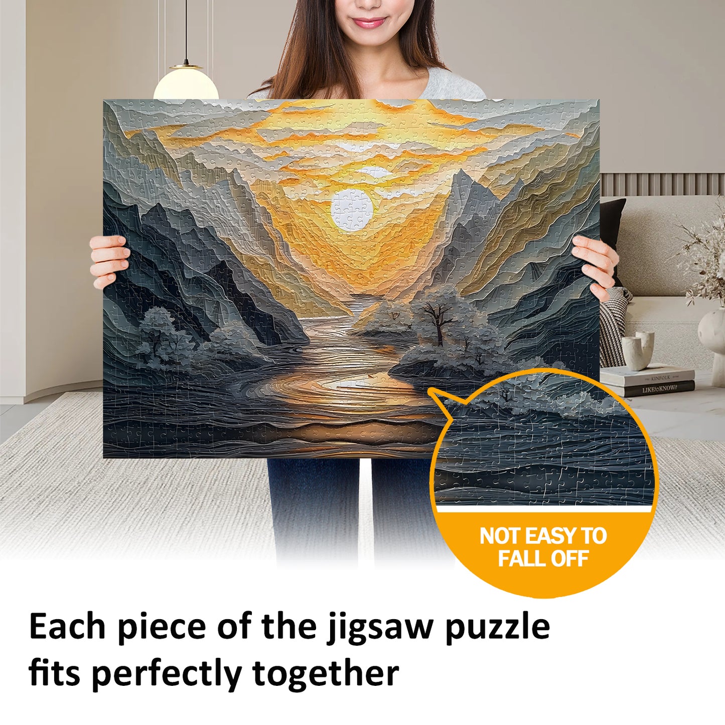 Jigsaw Puzzles for Adults 1000 Pieces Impossible Hard Difficult Challenging Puzzles for Adults 1000pc Puzzles Sunrise at Mountain Peak Jigsaw Puzzle 1000 Pieces 28 x 20 inch
