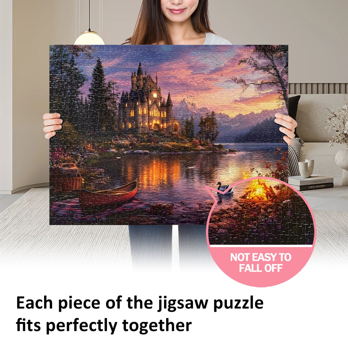 Yunlus Jigsaw Puzzles for Adults 1000 Pieces Twilight Castle Impossible Hard Difficult Challenging Puzzles for Adults Teens 1000pc Reflections Lake Jigsaw Puzzle 1000 Pieces 28 x 20 inch