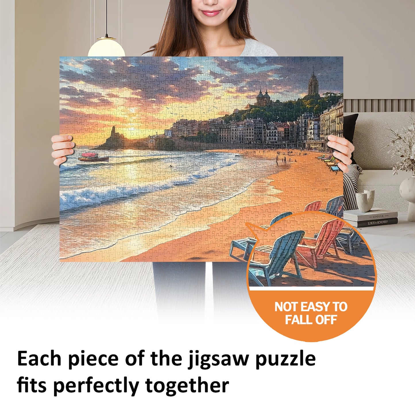 Yunlus Jigsaw Puzzles for Adults 1000 Pieces Impossible Hard Difficult Challenging Puzzles for Adults 1000pc Puzzles Serene Sunset Beach Jigsaw Puzzle 1000 Pieces 28 x 20 inch