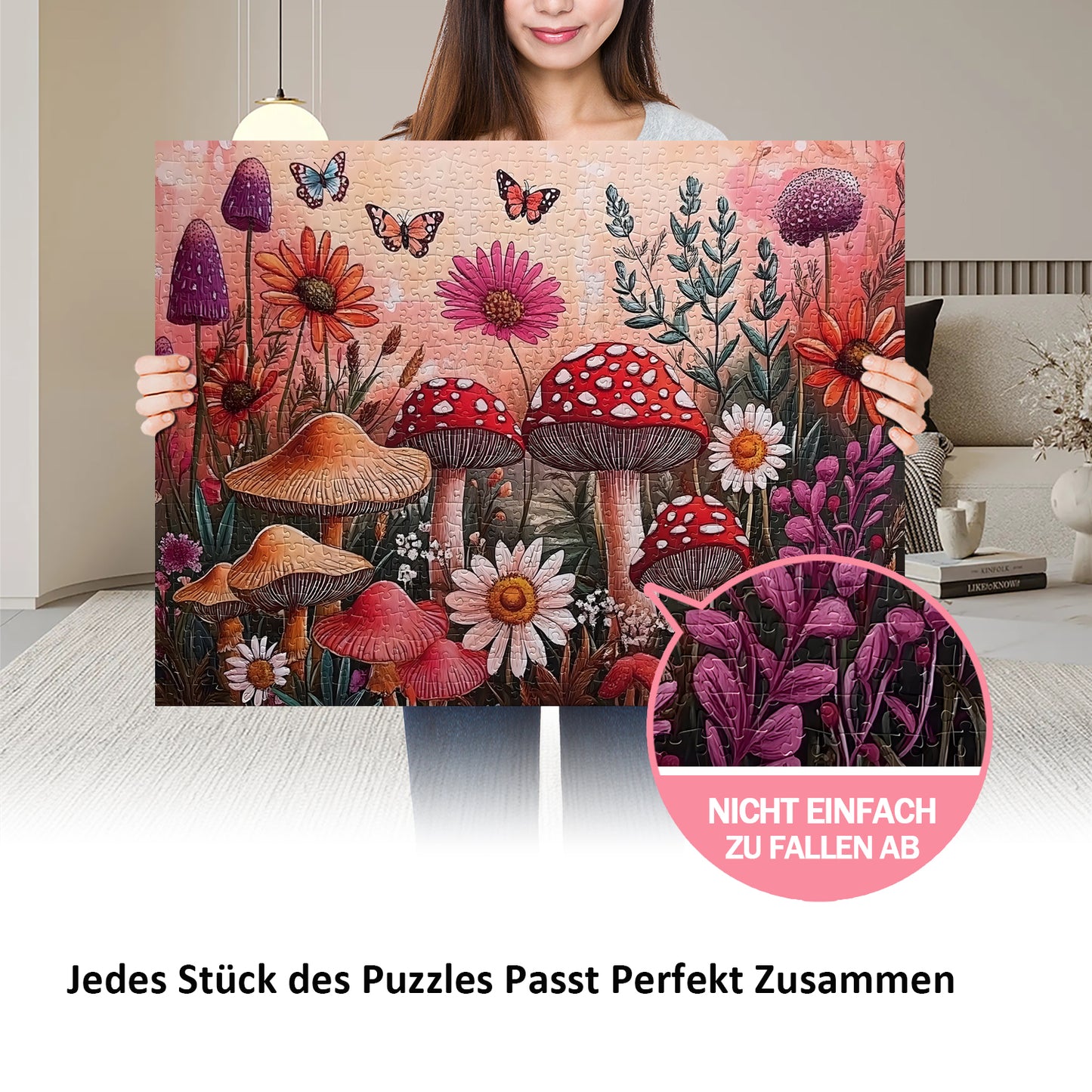 Yunlus Jigsaw Puzzles for Adults 1000 Pieces Impossible Hard Difficult Challenging Puzzles for Teens 1000pc Puzzles Whimsical Garden Flowers Mushroom Plant Jigsaw Puzzle 1000 Piece 28 x 20 inch
