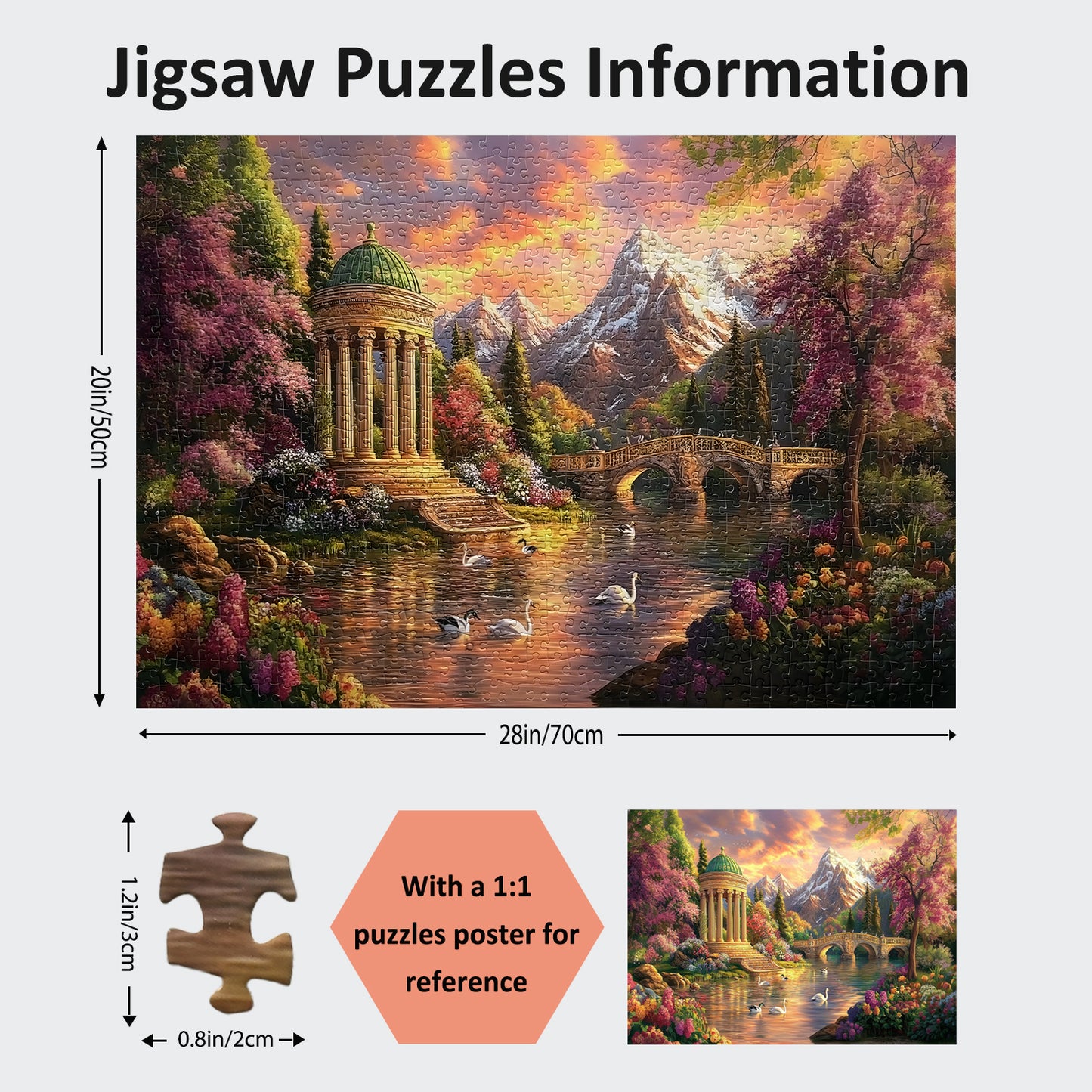 Yunlus Jigsaw Puzzles for Adults 1000 Pieces Impossible Hard Difficult Challenging Puzzles for Adults 1000pc Puzzles Peaceful Enchanting Garden Jigsaw Puzzle 1000 Pieces 28 x 20 inch