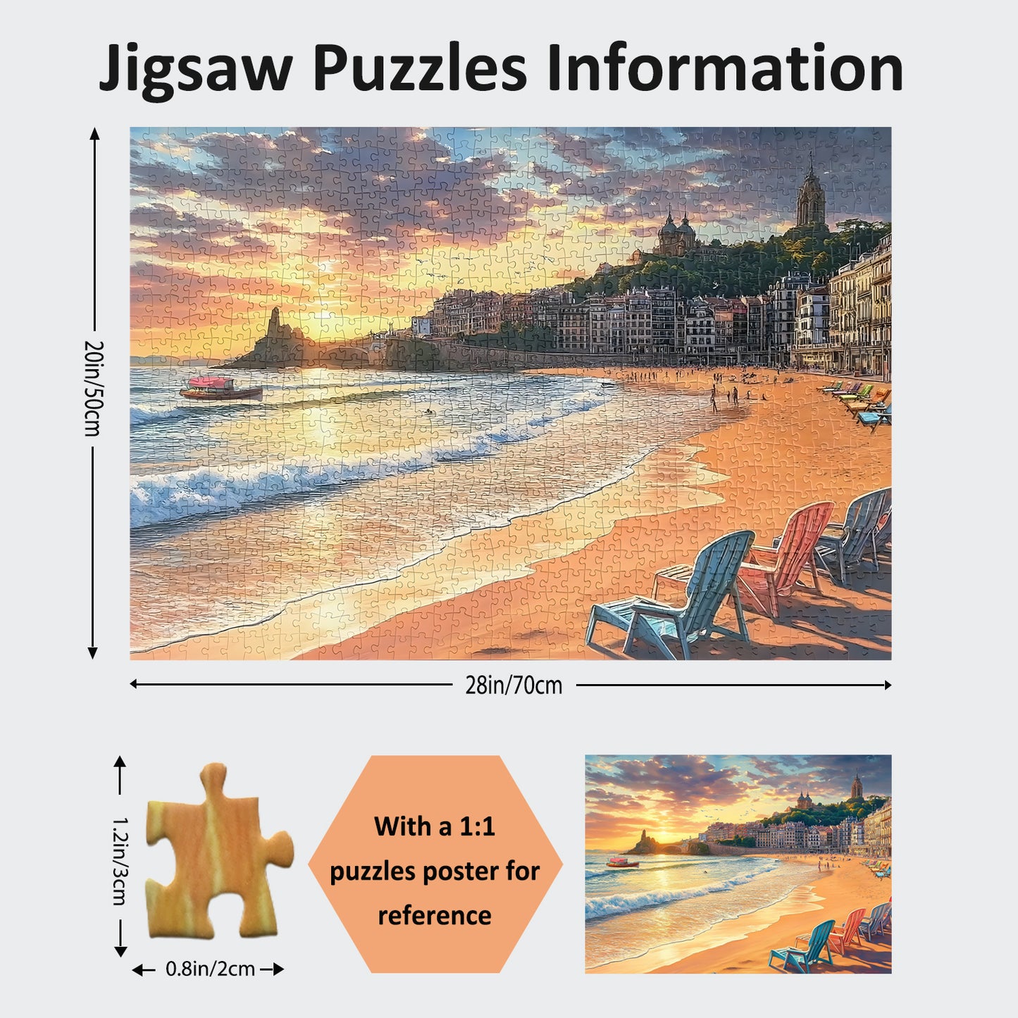 Yunlus Jigsaw Puzzles for Adults 1000 Pieces Impossible Hard Difficult Challenging Puzzles for Adults 1000pc Puzzles Serene Sunset Beach Jigsaw Puzzle 1000 Pieces 28 x 20 inch
