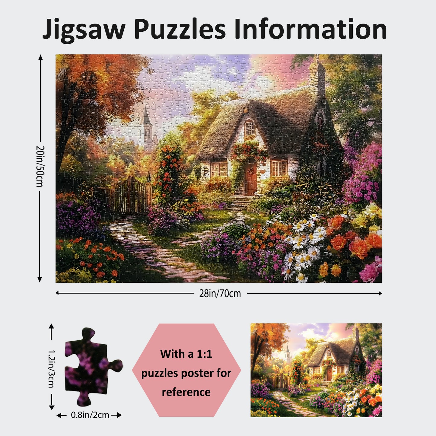 Yunlus Jigsaw Puzzles for Adults 1000 Pieces Impossible Hard Difficult Challenging Puzzles for Adults 1000pc Puzzles Country Garden Jigsaw Puzzle 1000 Pieces 28 x 20 inch