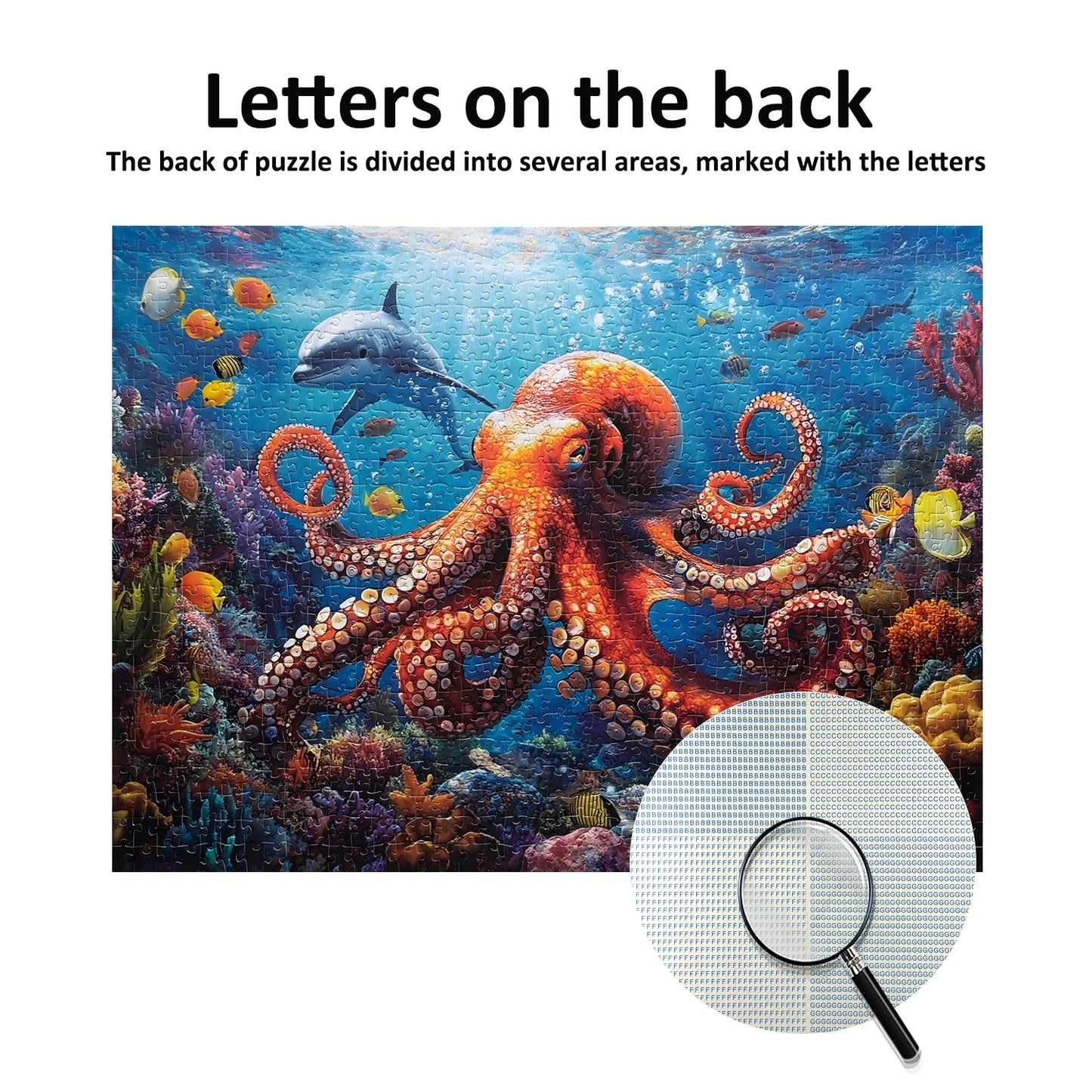 Yunlus 1000 Pieces Jigsaw Puzzles for Adults Octopus Puzzles Impossible Hard Difficult Challenging Puzzles for Teens Underwater World Jigsaw Puzzle Dolphin 1000pc Puzzle 28 x 20 inch