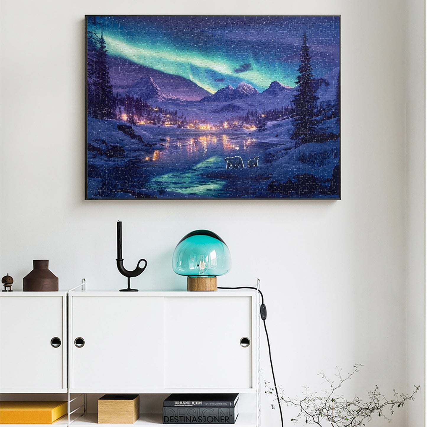 Yunlus 1000 Pieces Jigsaw Puzzles for Adults Northern Lights Polar Bear Puzzles Impossible Hard Difficult Challenging Puzzles for Teens Nature Jigsaw Puzzle 1000pc Puzzle 28 x 20 inch
