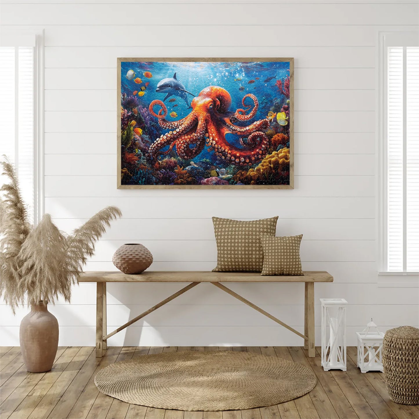 Yunlus 1000 Pieces Jigsaw Puzzles for Adults Octopus Puzzles Impossible Hard Difficult Challenging Puzzles for Teens Underwater World Jigsaw Puzzle Dolphin 1000pc Puzzle 28 x 20 inch