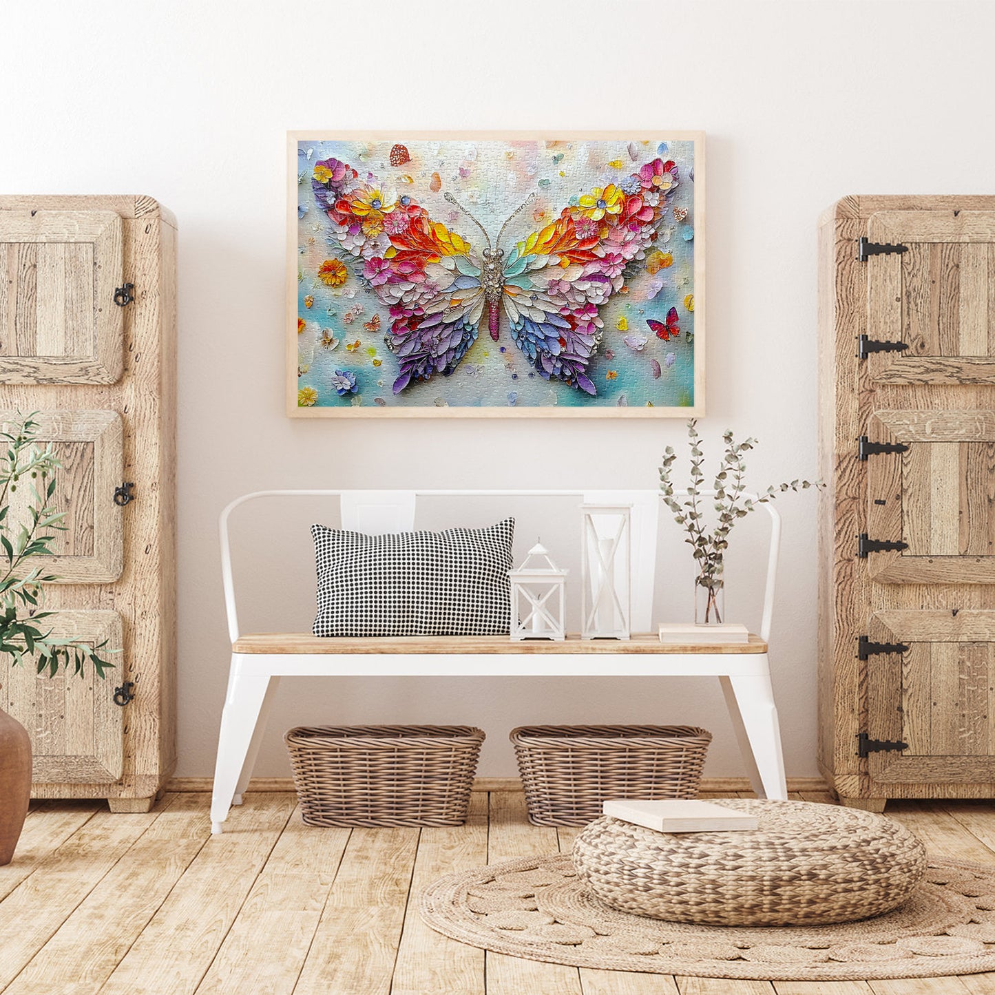 Puzzles Yunlus pour adultes 1000 pièces Impossible Difficile Défi Puzzles pour adultes Puzzles 1000 pièces Puzzle Ailes florales de papillon 1000 pièces 28 x 20 pouces