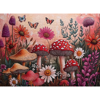 Yunlus Jigsaw Puzzles for Adults 1000 Pieces Impossible Hard Difficult Challenging Puzzles for Teens 1000pc Puzzles Whimsical Garden Flowers Mushroom Plant Jigsaw Puzzle 1000 Piece 28 x 20 inch