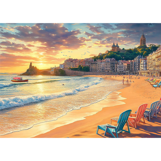 Yunlus Jigsaw Puzzles for Adults 1000 Pieces Impossible Hard Difficult Challenging Puzzles for Adults 1000pc Puzzles Serene Sunset Beach Jigsaw Puzzle 1000 Pieces 28 x 20 inch