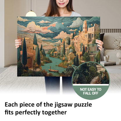 Jigsaw Puzzles for Adults 1000 Pieces Impossible Hard Difficult Challenging Puzzles for Adults 1000pc Puzzles A Peaceful Town Jigsaw Puzzle 1000 Pieces 28 x 20 inch