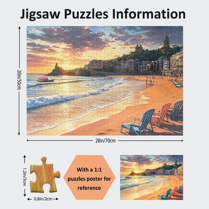 Yunlus Jigsaw Puzzles for Adults 1000 Pieces Impossible Hard Difficult Challenging Puzzles for Adults 1000pc Puzzles Serene Sunset Beach Jigsaw Puzzle 1000 Pieces 28 x 20 inch