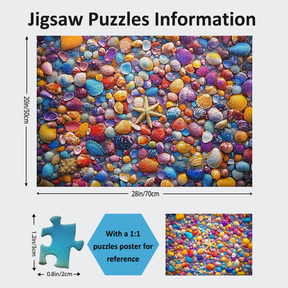 Yunlus Jigsaw Puzzles for Adults 1000 Pieces Impossible Hard Difficult Challenging Puzzles for Adults 1000pc Puzzles Beach Colourful Shell Jigsaw Puzzle 1000 Pieces 28 x 20 inch