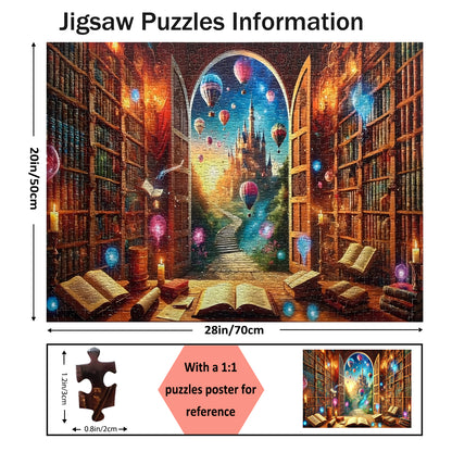 Yunlus Jigsaw Puzzles for Adults 1000 Pieces Impossible Hard Difficult Challenging Puzzles for Adults Teens 1000pc Puzzles Magical Castle Bookshelf Stories Jigsaw Puzzle 1000 Pieces 28 x 20 inch