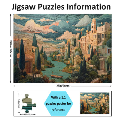 Jigsaw Puzzles for Adults 1000 Pieces Impossible Hard Difficult Challenging Puzzles for Adults 1000pc Puzzles A Peaceful Town Jigsaw Puzzle 1000 Pieces 28 x 20 inch