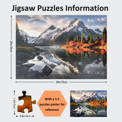 Yunlus Jigsaw Puzzles for Adults 1000 Pieces Impossible Hard Difficult Challenging Puzzles for Adults 1000pc Puzzles Reflections of The Majestic Peaks Jigsaw Puzzle 1000 Pieces 28 x 20 inch