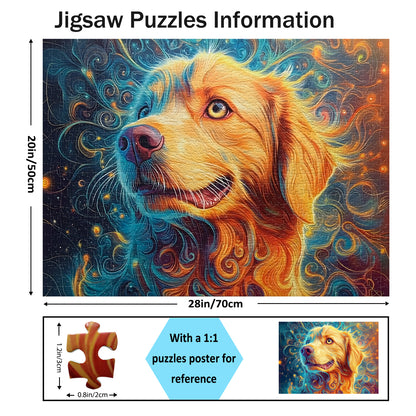 Yunlus Jigsaw Puzzles for Adults 1000 Pieces Golden Retriever Puzzle 1000pc Puzzles Impossible Hard Difficult Challenging Puzzles for Teens Joyful Dog Jigsaw Puzzle 1000 Pieces 28 x 20 inch