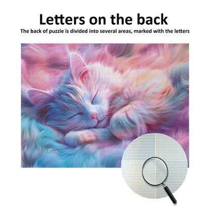 Yunlus Jigsaw Puzzles for Adults 1000 Pieces Cure Sweet Cat 1000pc Puzzles Impossible Hard Difficult Challenging Puzzles for Adults Sleeping Kitten Jigsaw Puzzle 1000 Pieces 28 x 20 inch