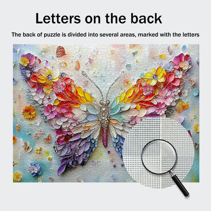Puzzles Yunlus pour adultes 1000 pièces Impossible Difficile Défi Puzzles pour adultes Puzzles 1000 pièces Puzzle Ailes florales de papillon 1000 pièces 28 x 20 pouces 