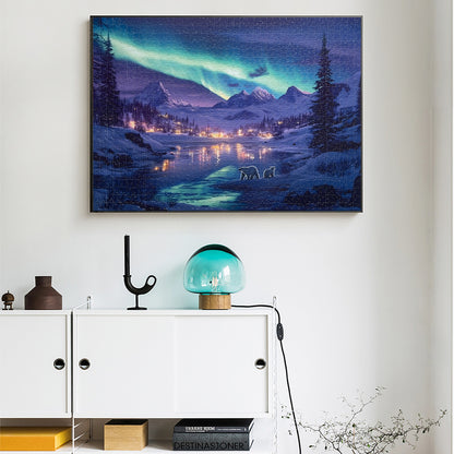 Yunlus 1000 Pieces Jigsaw Puzzles for Adults Northern Lights Polar Bear Puzzles Impossible Hard Difficult Challenging Puzzles for Teens Nature Jigsaw Puzzle 1000pc Puzzle 28 x 20 inch